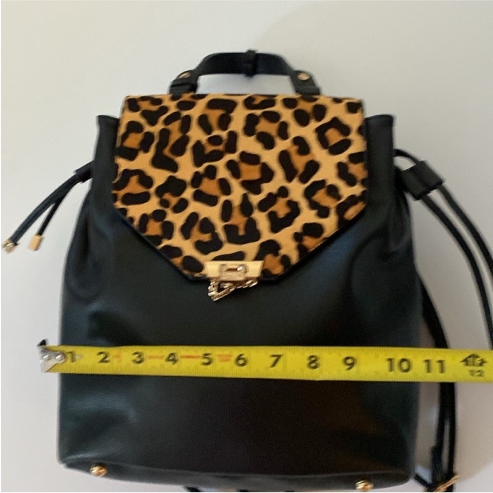 Dune London Backpack Black Leopard Accent - Picture 14 of 14